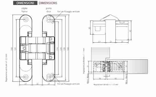 Петля дверная скрытой установки Morelli HH-16 SC матовый хром