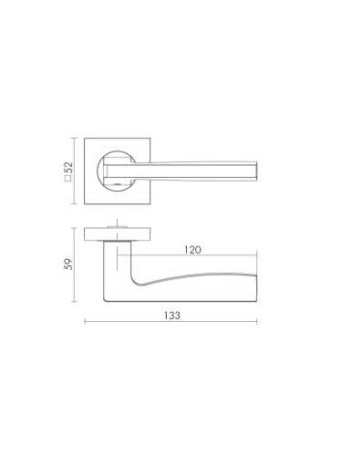 Ручка дверная Fuaro (Фуаро) межкомнатная K.KM52.ROCK (ROCK KM) GR-23 графит  Набор 6