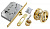 Ручки купе для раздвижных дверей с сантех защелкой Morelli MHS-1 WC SG мат золото