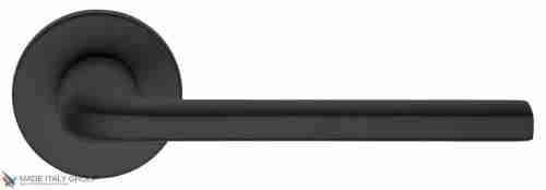 Дверная ручка на круглом основании Fratelli Cattini "LINEA" 7FS-NM матовый черный