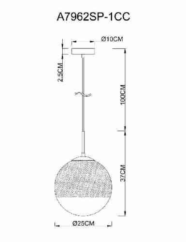 Подвесной светильник Artelamp Jupiter Chrome A7962SP-1CC