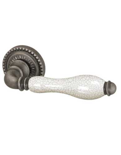 Комплект: Ручки Armadillo Silvia CL 1 AS/СRP-109+Завертка+Бесшумн замок и Петли Fuaro/ант серебро