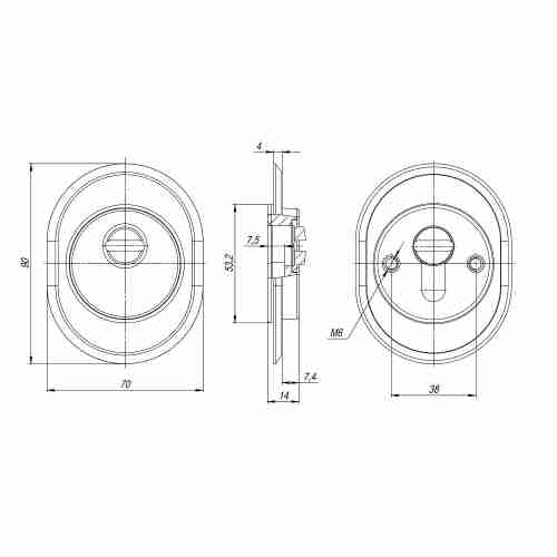 Накладка на цилиндр с чашкой A-9713 CP хром
