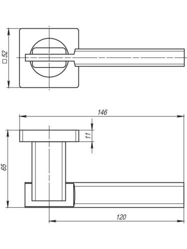 Ручка дверная Armadillo (Армадилло) межкомнатная K.SQ52.TRINITY (TRINITY SQ005) SN/CP-3 матовый никель/хром  Набор 7