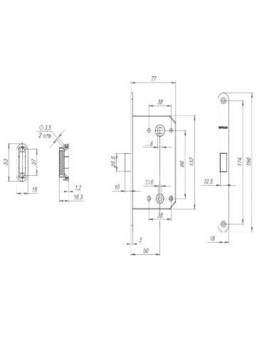 Ручка дверная межкомнатная Fuaro K.DM51.Straight CP-8 хром с Магнитным замком и Петлями