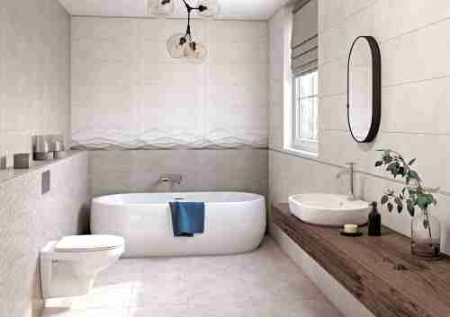 Плитка керамическая Cersanit Haiku рельеф светло-серый (HIU522D)25x75