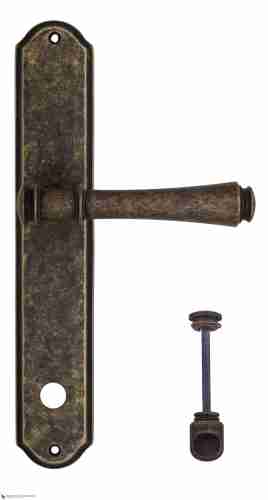 Дверная ручка Venezia "CALLISTO" WC-2 на планке PL02 античная бронза