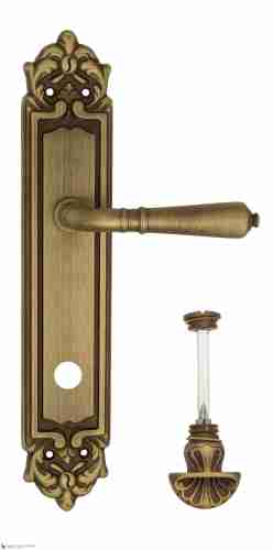 Дверная ручка Venezia "VIGNOLE" WC-4 на планке PL96 матовая бронза