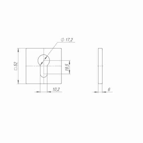 Накладка под цилиндр ET.K.ARC.Q52 (ET ARC) CP-8 хром