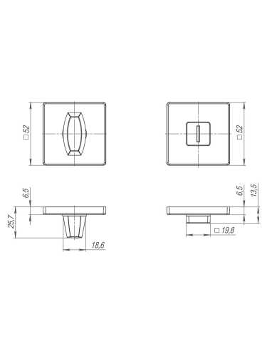 Ручка дверная Fuaro (Фуаро) межкомнатная K.SL52.PHANTOM (PHANTOM SL) CP-8 хром  Набор 5