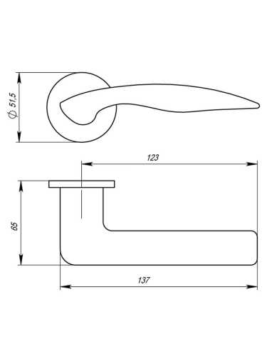 Ручка дверная Armadillo (Армадилло) межкомнатная R.URS52.WAVE (WAVE URS) AB-7 бронза  Набор 6