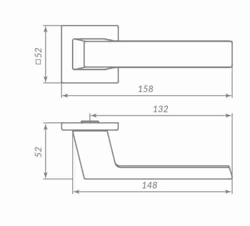 Ручка Punto (Пунто) раздельная K.ARC.Q52.DIPLOMAT SN-3 мат. никель
