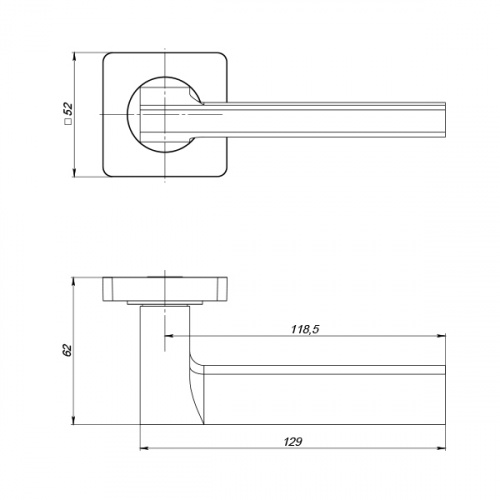 Ручки дверные межкомнатные Punto ROTO ZQ GR-23 графит