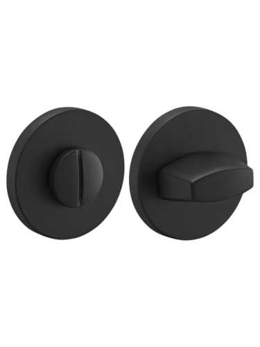 Комплект дверных ручек Morelli MH-58-R6 BL с заверткой MH-WC-R6 BL + магнитный замок M1895 BL, цвет черный