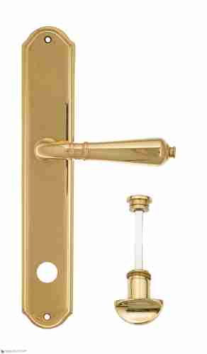 Дверная ручка Venezia "VIGNOLE" WC-2 на планке PL02 полированная латунь