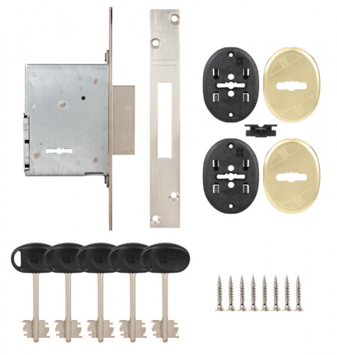 Замок врезной сувальдный Mottura 40.751.42 (с отв. планкой)