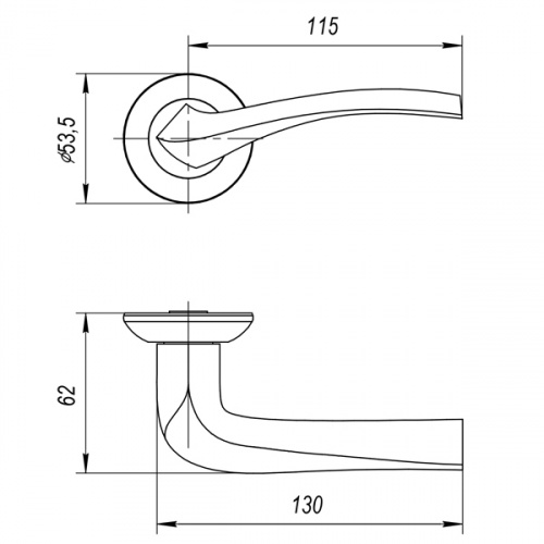 Ручки дверные межкомнатные AJAX GLORIA JR ABG-6 зелёная бронза