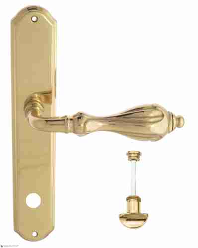 Дверная ручка Venezia "ANAFESTO" WC-2 на планке PL02 полированная латунь