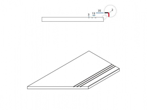 Керамогранит Italon Magnetique Петрол Дарк Грип левый структур.рет бортик 30х60