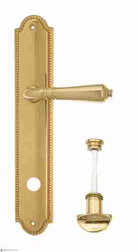 Дверная ручка Venezia "VIGNOLE" WC-2 на планке PL98 полированная латунь