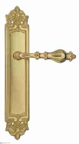 Дверная ручка Venezia "GIFESTION" на планке PL96 полированная латунь