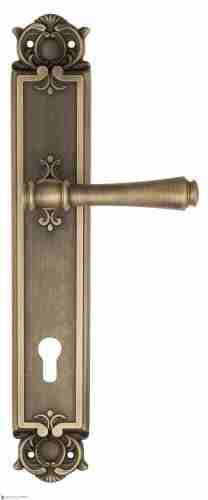 Дверная ручка Venezia "CALLISTO" CYL на планке PL97 матовая бронза