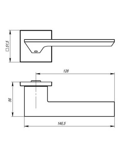 Комплект: Ручки Armadillo MIRAGE USS BL-26+Завертка+Бесшумный замок и Петли Fuaro/черный