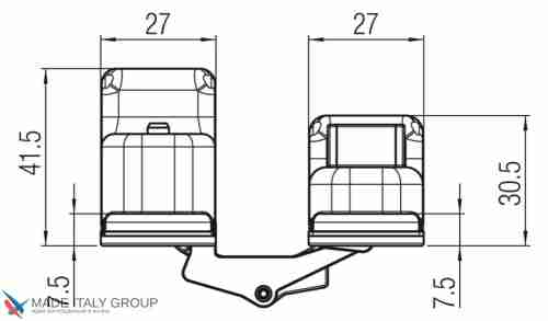 Kubica 2760 DXSX, BI петля скрытая универсальная БЕЛЫЙ (60 kg)