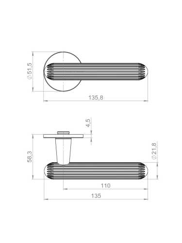 Ручка Armadillo (Армадилло) раздельная R.YM.ECLAIR FSG-39 флор. Золото