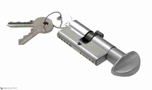 Цилиндровый механизм ключ-вертушка Venezia 25/10/35 матовый хром
