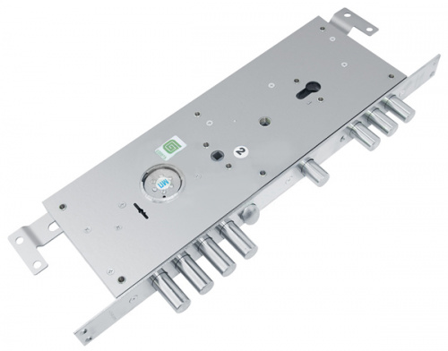 Замок врезной двухсистемный Гардиан ЗВ 25.14 Т прав с тягами без накл 5+1кл длин. кл. 54мм/123:454/