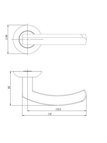 Ручка Ajax (Аякс) раздельная R.JR54.SIGMA (SIGMA JR) CP-8 хром 180мм
