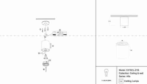 Потолочный светильник Maytoni Alfa C016CL-01B
