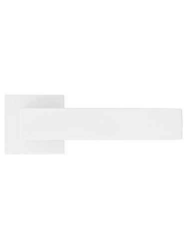 Ручка дверная Morelli MIRA MH-54-S6 W раздельная на квадратной розетке, цвет белый, ЦАМ Light