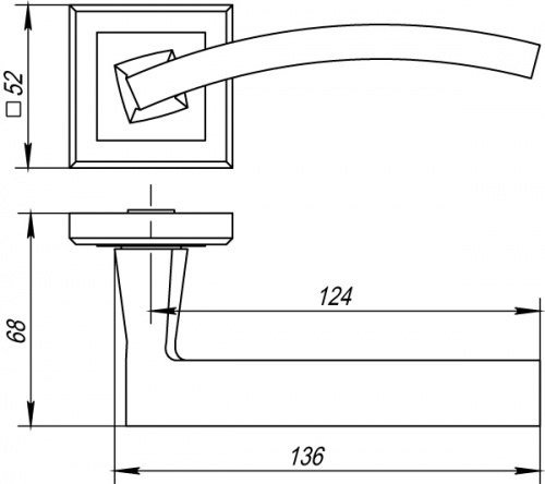 Ручки дверные межкомнатные Punto NAVY QL GR/CP-23 графит/хром