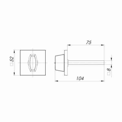 Ручка поворотная BKW8.K.USS52 (BKW8/USS) FSG-39 флорентийское золото