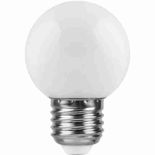 Лампа светодиодная Feron Е27 1W 6400K Шар Матовая LB-37 25115