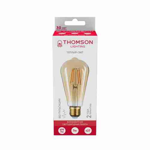 Лампа светодиодная филаментная Thomson E27 7W 2400K прямосторонняя трубчатая прозрачная TH-B2129