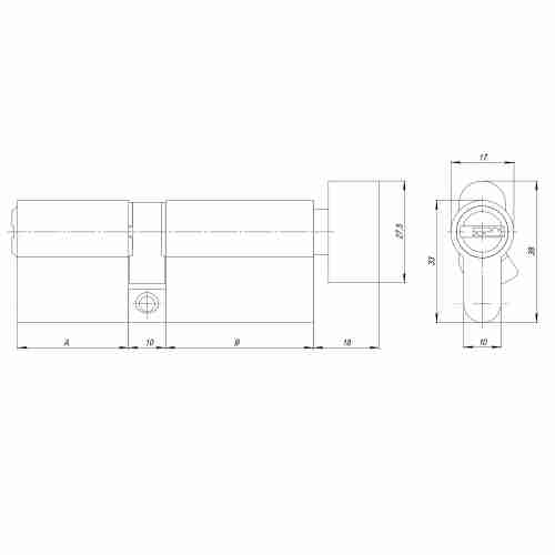 Цилиндровый механизм AZ202/80 mm (30+10+40) CP хром 5 кл.