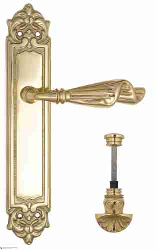 Дверная ручка Venezia "OPERA" WC-4 на планке PL96 полированная латунь