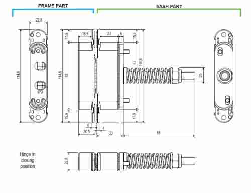 Петля дверная скрытой установки AGB ECLIPSE 3.2 SELF мат хром Е390000334 без накладок