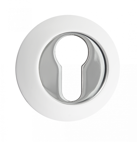 Накладка на цилиндр RENZ INET 08 SW/CP супер белый/хром блестящий