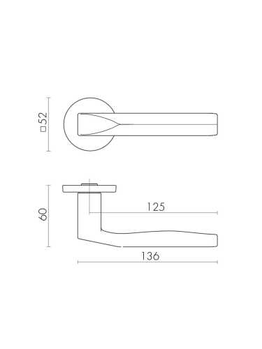 Ручка дверная Fuaro (Фуаро) межкомнатная R.SLR52.PRIZMA SSC-16 сатинированный хром  Набор 4