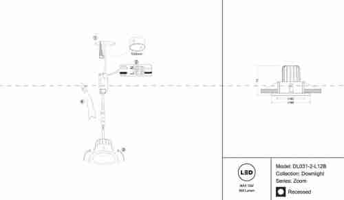 Встраиваемый светодиодный светильник Maytoni Zoom DL031-2-L12B