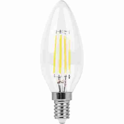 Лампа светодиодная филаментная Feron E14 5W 2700K Свеча Прозрачная LB-58 25572