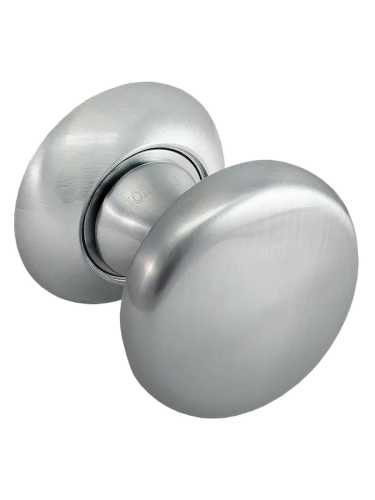 Ручка дверная круглая Morelli FOSTER MHR-1 SC на розетке, цвет матовый хром