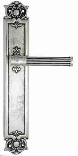 Дверная ручка Venezia "IMPERO" на планке PL97 натуральное серебро + черный