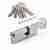Цилиндр для замка ключ / вертушка Apecs Premier RT-100(55/45C)-C-NI никель