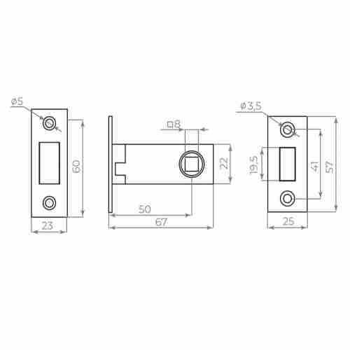 Защелка Ajax (Аякс) врезная MAGNLN50-8 WH белый