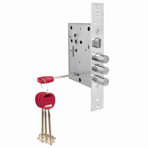 Замок врезной сувальдный с защёлкой KALE KILIT 442/L , 4 кл. (кл. 60 мм)